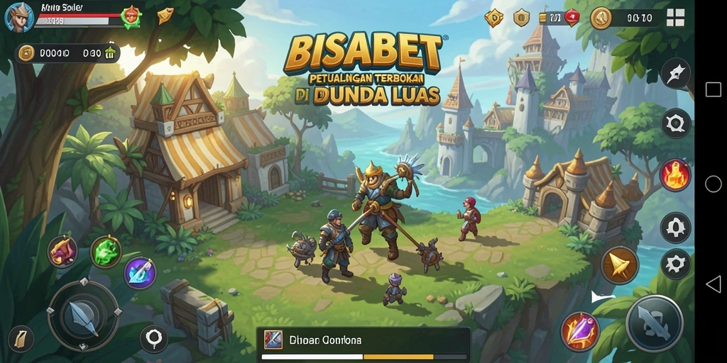 Screenshot menampilkan aksi petualangan dalam dunia terbuka BISABET.