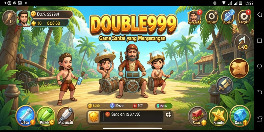 Screenshot gameplay DOUBLE999 menampilkan keseruan tantangan yang penuh warna.