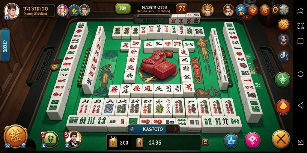 Tampilan gameplay KASTOTO yang seru dan menantang dalam Mahjong.