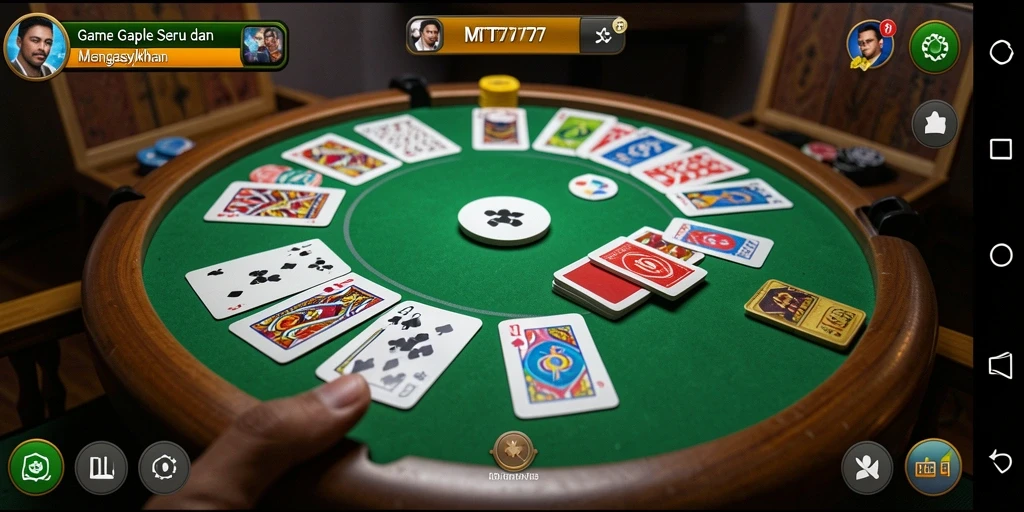 Screenshot gameplay MT777 yang menampilkan serunya bermain Gaple.