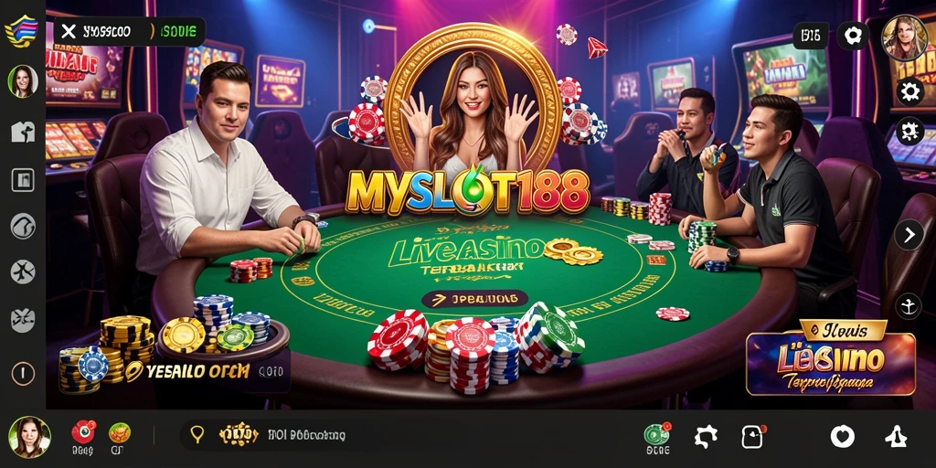 Tampilan gameplay menarik MYSLOT188 dalam sesi Live Casino.