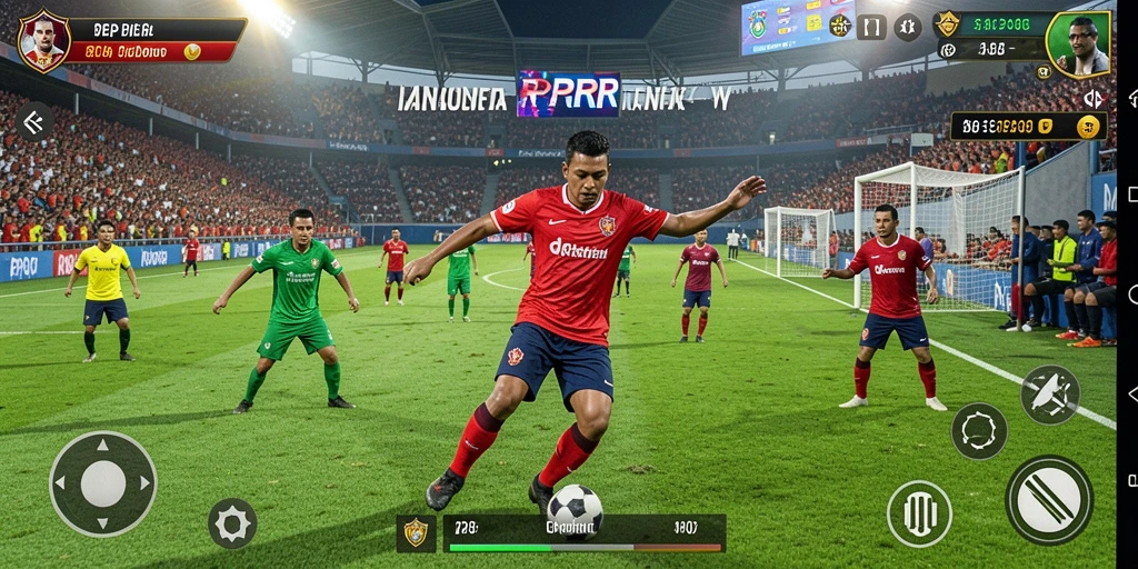 Gameplay RPRR menampilkan aksi sepak bola yang mendebarkan dan grafis memukau.