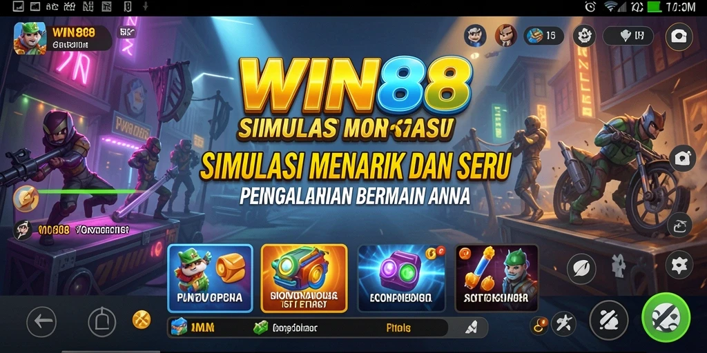 Screenshot utama <strong>WIN88</strong> menampilkan aksi gameplay simulasi yang menarik.